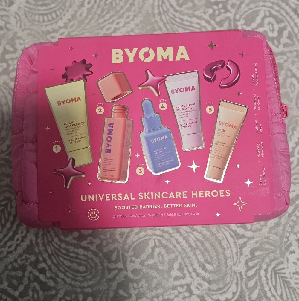 BYOMA Universal Skincare Heroes Set (5 Piece Kit) Travel Size
